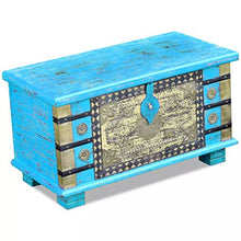 XINGLIEU Baule portaoggetti Blu, Baule portaoggetti in Legno, Tavolo supplementare, 80 x 40 x 45 cm
