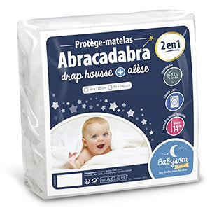 Babysom - Coprimaterasso Lettino Bambino « 2 in 1 » - 60x120 cm - Lenzuolo + Proteggi materasso Impermeabile - 100% Cotone - Silenzioso -Traspirante