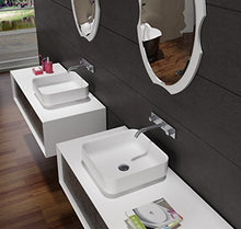 Lavabo/lavandino da appoggio, quadro, PB2120, in colata minerale (pure acrylic) - 40x40x13cm