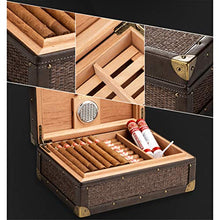 Scatola Di Sigari Humidor Con Umidificatore e Igrometro - Humidor In Pelle Marrone - Humidor 50