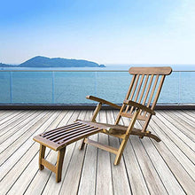 Trueshopping Lettino Prendisole da Giardino Reclinabile - Sedia per Esterno Pieghevole in Legno Massello di Teak con Poggiapiedi Sbaloritiva tonalità Dorata Ideale per Giardino, Patio e Bordo Piscina