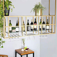 Portabottiglie a due piani a parete con lastra di vetro Cucina / sala da pranzo / bar o cantina - Portabottiglie e bicchiere da vino decorativo a soffitto - Articoli per la casa con struttura in ferr