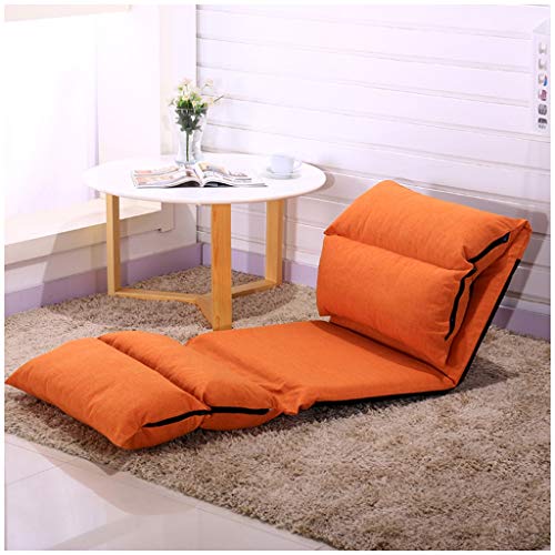 MEIMEI Divano pigro Creativo Stile Giapponese per Il Tempo Libero Pieghevole Singola Sedia Camera da Letto Soggiorno Studio Balcone Sedia (Color : Orange)