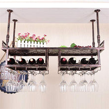 Alqn Portabottiglie da parete in stile americano Portaoggetti in ferro metallico Bar nel bar Loft per uso domestico Soffitto a parete Appeso Vino Calici in vetro Champagne Calici Portabottiglie Porta