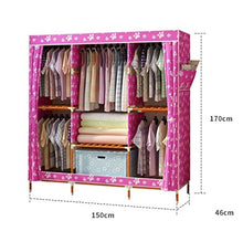 LyMei Armadio Portatile di stoccaggio Armadio in Legno massello Lavabile Impermeabile Oxford Cloth Closet Organizer Storage Armadio Pieghevole,A_150*46 * 170cm