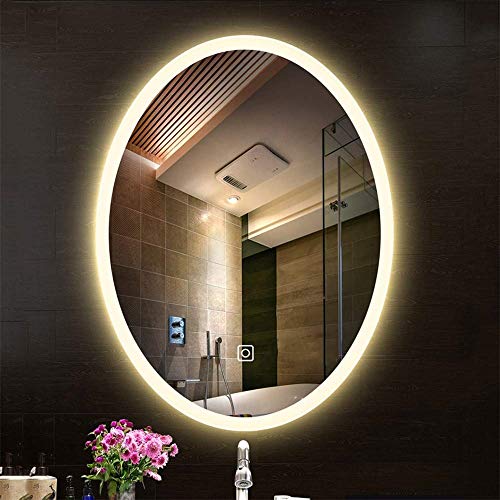 XWZH Specchi per specchi a Muro per Soggiorno Senza Cornice Specchio del Bagno LED Specchietto Wall Hanging Bagno con Luce Specchio Specchio del Bagno Lavabo a Muro Specchio (Size : 50 * 70cm)