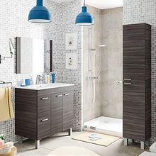 Bagno Italia Mobile bagno arredo da 80x45xH80 cm con piedini grigio scuro specchiera lavabo in ceramica