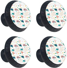 Happy Day Tucano Turtle Elephant Doodle Pomelli per Porta Set di 4 Pomelli per Mobili Manopole per Cassetti Cucina Armadio Vetro
