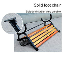 Outdoor Furniture Panchina da Giardino per Esterni Sedia da Parco in Metallo, Panca da Balcone in Legno massello anticorrosivo a 2-3 posti, Robusta Struttura in ghisa antiruggine da 120 cm