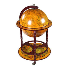 Design Toscano Mappamondo - replica italiana del sedicesimo secolo Mobile Bar dotato di rotelle, MDF e legno, seppia, 96,5 cm