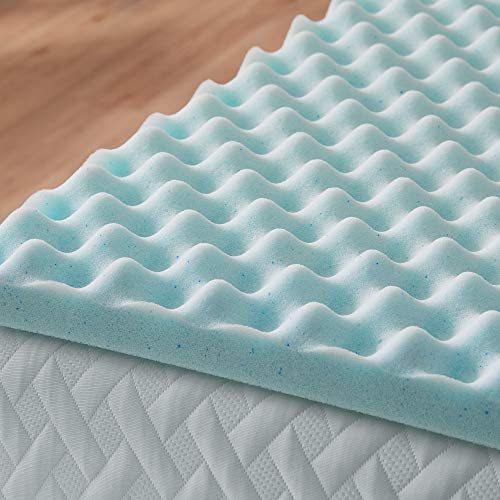 LUCID Topper ondulato in memory foam gel rinfrescante – Coprimaterasso 5cm – Topper Singolo 80x190 cm