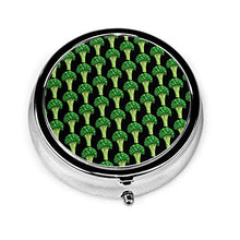 Portapillole Broccoli Verdure Rotondo Pill Box Viaggio Portatile Mini Pill Container Moda Tre Vani Pillola Organizzatore Pillola Vitamina Titolare Scatole