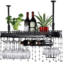 ACUIPP Amanti Di Vino/Soffitto Portabicchieri a Parete Appeso Bottiglia Di Vino Portabottiglia in Metallo Ferro Vino Glass Rack Rack Goblet Stemware Racks Bar Decorazione Display Scaffale Bloiare,8