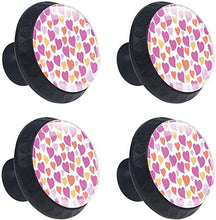 Fun Heart Pattern Rosy Yellow Orange Pomelli per Porta Set di 4 Pomelli per Mobili Manopole per Cassetti Cucina Armadio Vetro