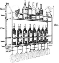 Yxsd Stemware Rack in metallo da appendere alla parete per bottiglie di vino, portabottiglie in metallo per la casa e la cucina