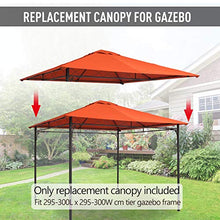 Outsunny Tetto di Ricambio 3x3m Telo Sostitutivo per Gazebo da Giardino in Poliestere con Foro di Ventilazione Arancione