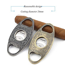 AUEDC Cigar Cutter, in Acciaio Inox taglierina di Sigaro Doppia Lama Merletto dell'Annata Portatile dell'Acciaio Inossidabile Ghigliottina per Padre e Il miglior Regalo Boyfriend,Argento
