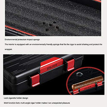 Humidor per Sigari da Viaggio Scatola in Ldpe Ambientale Portatile Spugna Integrata Anti-Shock Design A Doppio Vassoio con Blocco con Umidificatore E Igrometro Confezione da 10,Black-Yellow