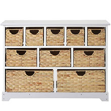 WGYDREAM Comodino Cassettiera con 10 Cassetti Cestini Grande Mobile Portaoggetti Bianco per Soggiorno, Camera da Letto, Bagno nel Corridoio