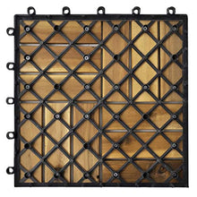 vidaXL Set 20 pz Piastrelle acacia per pavimento giardino esterno 30 x 30 cm