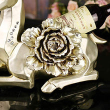 KANJJ-YU realistico artigianato europeo decorazione della casa artigianale resina cervo vino cremagliera peonia regali aziendali all'ingrosso (40 x 25 x 35 cm) vino