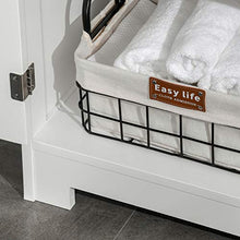 kleankin Mobile Bagno Multiuso con Armadietto 2 Ante, Mensola e 2 Cassetti Regolabili 60x30x108.8cm, Bianco