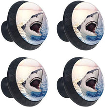 Squalo 3D con la bocca aperta Pomelli per Porta Set di 4 Pomelli per Mobili Manopole per Cassetti Cucina Armadio Vetro