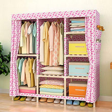 Jurass Armadio Pieghevole in Legno a Doppia Tela (Rosa) - Scompartimento Camera da Letto - Armadio a Combinazione e Armadio Beige (L130cm X L45cm X H170cm)