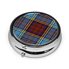Anderson Tartan - Mini portapillole in metallo rotondo per borsa da viaggio