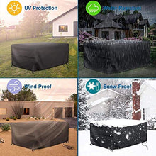 STZYY Fodere per mobili da Giardino, Robusta Copertura Antipolvere per Patio, Telo da Esterno Resistente Antivento Anti-UV per Tavolo da Picnic Fodera Pratica, Coulisse Regolabile, Nero, 166x150x7