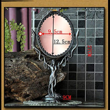 MMWYC Specchio for Il Trucco da Viaggio Compatto Specchio da Tavolo retrò Europeo Flip Specchio bifacciale Princess Specchio Girevole 360 ° Ingrandimento