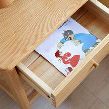 Outtw Comodino,Tavolino Laterale Composto da Comodino in Legno Massello, Tavolino Frontale con Vano Aperto retrò, Comodino per Stoccaggio per Ripiano con 1 Cassetto, Tavolo Quadrato (Color : Natural)