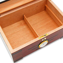 Humidor Sigari Humidors - Cigar Box portatile in legno di cedro Profumo professionale in legno massello scatola di sigari Cigar Cabinet doppio strato Design Dimensioni: 350x240x150mm .Deposito perfett