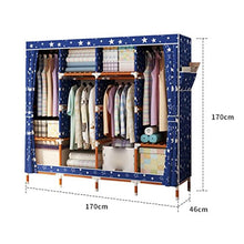 LyMei Armadio Guardaroba Portatile Armadio Semplice Rivestito in Legno Massiccio Armadio Pieghevole in Tessuto Oxford,H_170*46 * 170cm