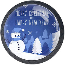 Merry Christmas and Happy New Year Pomelli per Porta Set di 4 Pomelli per Mobili Manopole per Cassetti Cucina Armadio Vetro
