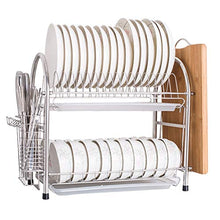 LYM &ripiano di stoccaggio Scaffale di Scarico for stoviglie in Acciaio Inossidabile, scaffale da Cucina Multifunzione Scaffale da Cucina -2 Strati Scaffale di Finitura