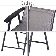 Outsunny Set 2 Sedie Pieghevoli da Esterni | Acciaio e Textilene | per Giardino Veranda Terrazzo | Grigio | 58 x 64 x 94cm