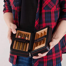 Portasigari Portatile Fatto a Mano Cigar Humidor Di Legno Cedro Spagnolo Cuoio Sintetico Scatola Di Sigari, Humidor Per Viaggi Affari Regalo Perfetto Per Cigar Lovers