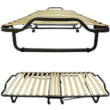 Baldiflex Brandina Pieghevole con Materasso Singolo in Water Foam H 10 Cm Misura brandina 90x200 cm doghe in Legno di faggio Albert con Ruote