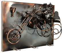 Brubaker portabottiglie Vino Coppia su Una Moto - Wall Art Picture Metal - con 3 portabicchieri - Incluso Biglietto di Auguri per Regalo Vino