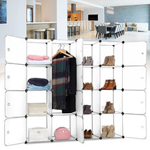 Finether - Armadio Composto da 16 Cubi per Facilitare l'Organizzazione di Oggetti, Vestiti, Scarpe, Giocattoli, Libri, Prodotti Alimentari - Colore: Bianco