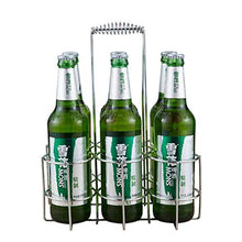 Freestanding Wine Rack Beer Rack Carrier Beer Bottle Storage Holder Organizer Remote Beer Crate/Carrier Metal Transportation Frame For 6 Beer Cans Good Helper In The Kitchen Silver