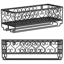 HOYX - Wine Rack Portabottiglie da Parete, portabicchieri in Metallo Portabottiglie in Metallo per Soggiorno Bottiglie da Vino per la casa Bicchieri da Calice, Nero 50 * 10 * 15cm