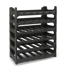 GRIZZLY Cantinetta Scaffale Componibile Portabottiglie da parete per Vino, Acqua, Spumante, Champagne, In Plastica, Set da 6 ripiani portavino impilabili per 36 Bottiglie. Resistente all’umidità