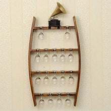 DJSMjbj - Porta calici da vino europeo in legno massiccio, stile moderno, minimalista a testa in giù, scaffale per bicchieri da vino, per soggiorno, creativo, in vetro