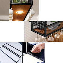 ZFF Wine rack Portabottiglie da Parete |Portabottiglie da Parete in Ferro con Faretti A LED, Mensola Portabottiglie Industriale in Legno Massello, Portabicchieri (Size : 150x30x80cm)