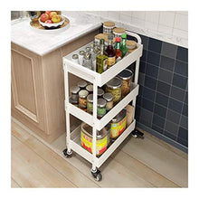 LYM &ripiano di stoccaggio Scaffalature Mobili per Bagno Finitura per Bagno Scaffale per Cucina Carrello per Verdura e Frutta 3 Strati con Ruote Scaffale Mobile Bianco Scaffale di Finitura