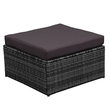 IKAYAA 7pcs Ammortizzata Esterna Divano Mobili da Giardino Patio Set Ottomano Angolo Divano Componibile in Vimini Mobili in Rattan TUV Test Report