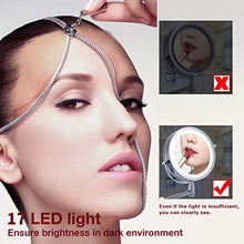 LZNAN - Specchio da trucco da parete, regolabile, con LED da 6 pollici, ingrandimento 1X/5X, doppio braccio Extend 2-Face