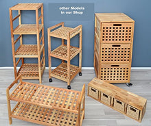 TS-Ideen 7802 - Carrellino su Ruote in Legno di Noce Massiccio, Altezza: 77 cm